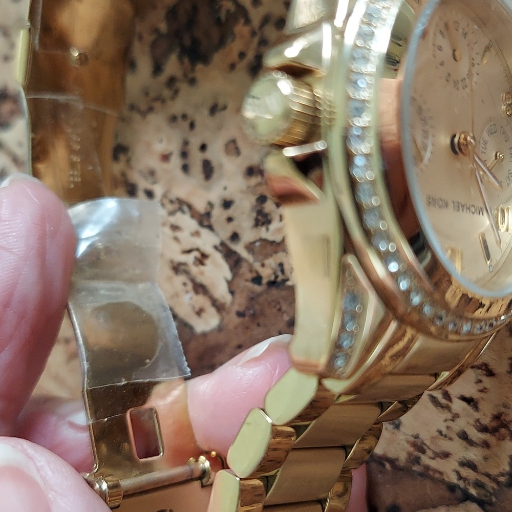 Michael Kors Watch, Gold-Plated "Blair",‎ Rhinestones, Quartz, Stainless, NEW! - Picture 8 of 8